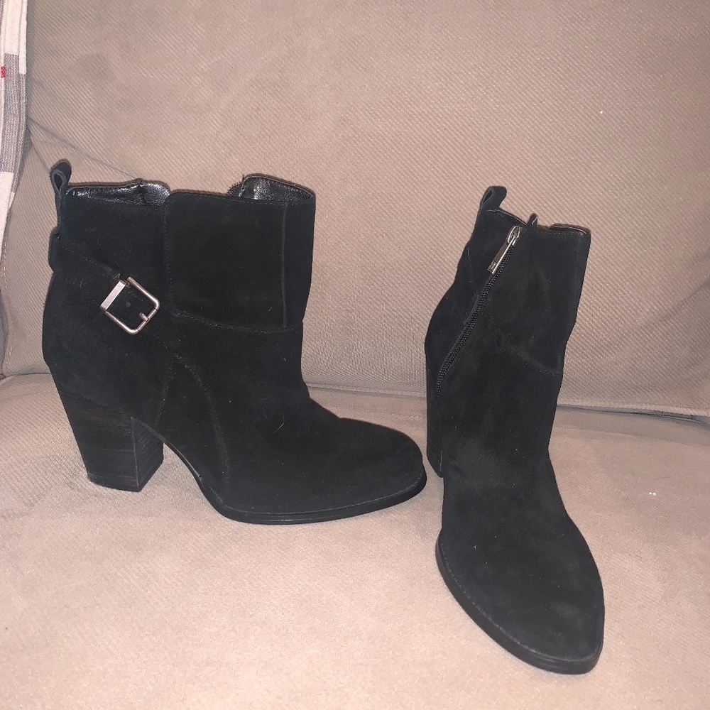 Ivanka Trump Black Suede Bootie Size 10